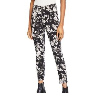 Black and White Floral Straight Leg Pants